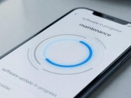 Smartphone screen showing a software update in progress