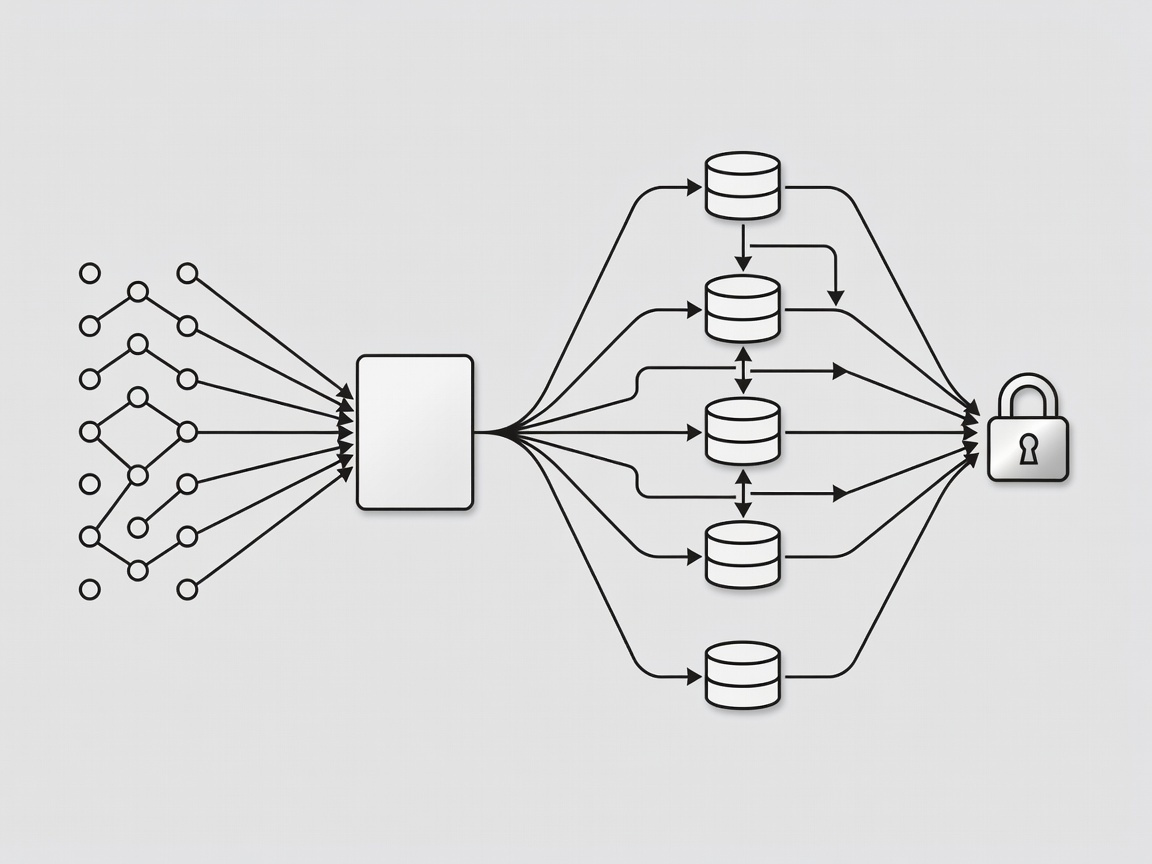 Technical diagram showing DNS routing and MDM setup